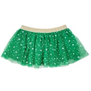 Dr Seuss Grinch Tutu Skirt‎ Girls Sz 12M Green White Gold Snowflake Tulle Party